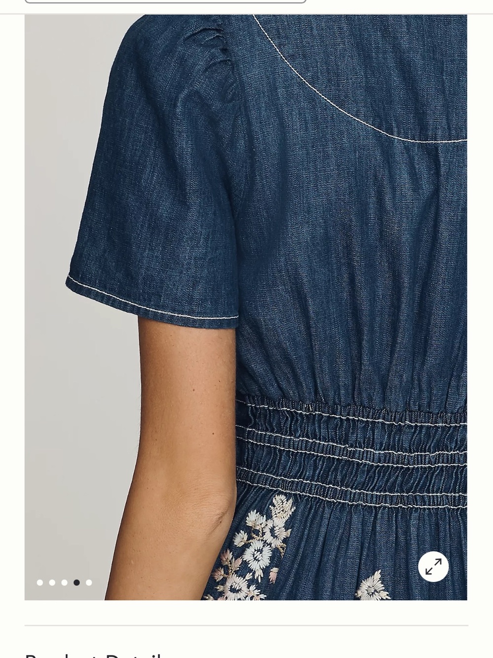 Anthropologie Indigo Blue Embroidered Denim Mini Dress. New with tags. - Picture 12 of 13